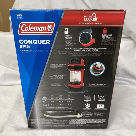 Coleman Conquer Spin Lantern 550 Lumens Rugged Camping Outdoors Hiking LED - Picture 8 of 11